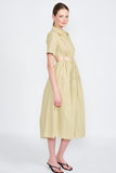 Button Up Collared Midi Cut Out Dress