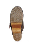Genuine Leather Prunus Buckles Suede Round Toe Mule Clogs