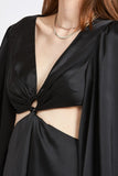 V Neck Cut Out Mini Dress With O Ring Detail