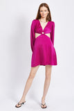V Neck Cut Out Mini Dress With O Ring Detail