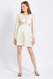 V Neck Cut Out Mini Dress With O Ring Detail