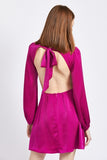 V Neck Cut Out Mini Dress With O Ring Detail