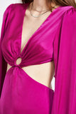 V Neck Cut Out Mini Dress With O Ring Detail