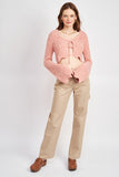 Flared Sleeve Crochet Crop Top