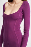 Scoop Neck Mini Dress With Piping Detail
