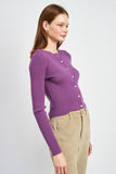 Long Sleeve Button Up Crop Top