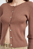 Long Sleeve Button Up Crop Top