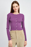 Long Sleeve Button Up Crop Top