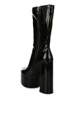 Vinkele Patent PU Platform Heeled Calf Boots