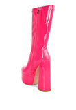 Vinkele Patent PU Platform Heeled Calf Boots