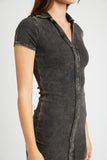 Exposed Seam Collared Mini Dress