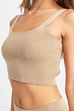 Square Neck Cropped Sleeveless Top