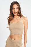 Square Neck Cropped Sleeveless Top