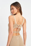 Square Neck Cropped Sleeveless Top