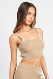 Square Neck Cropped Sleeveless Top