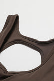 Solid Flared Trousers Cutout Back Jumpsuit