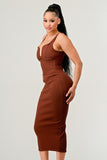 Thin Strap Midi Bandage Dress