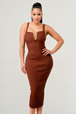 Thin Strap Midi Bandage Dress
