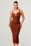 Thin Strap Midi Bandage Dress
