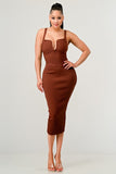 Thin Strap Midi Bandage Dress