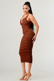 Thin Strap Midi Bandage Dress
