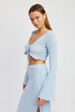 Long Sleeve Front Tie Top
