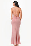 High Slit Glitter Strappy Dress