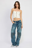 Lace Up Corset Bustier Top