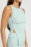 Multi Rib Top With Side Button Detail