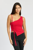 ONE SHOULDER RUCHED TOP