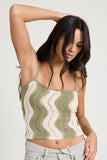 Printed Crochet Top