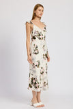 Lace Floral Midi Dress