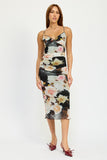Ruched Midi V Neck Dress