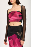Meh Print Tube Top WithDetachable Shrug