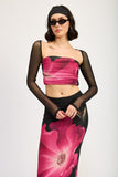 Meh Print Tube Top WithDetachable Shrug